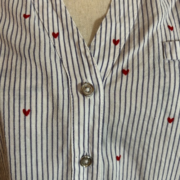 Candie's White and Red Striped Casual Shirt - Picture 3 of 9
